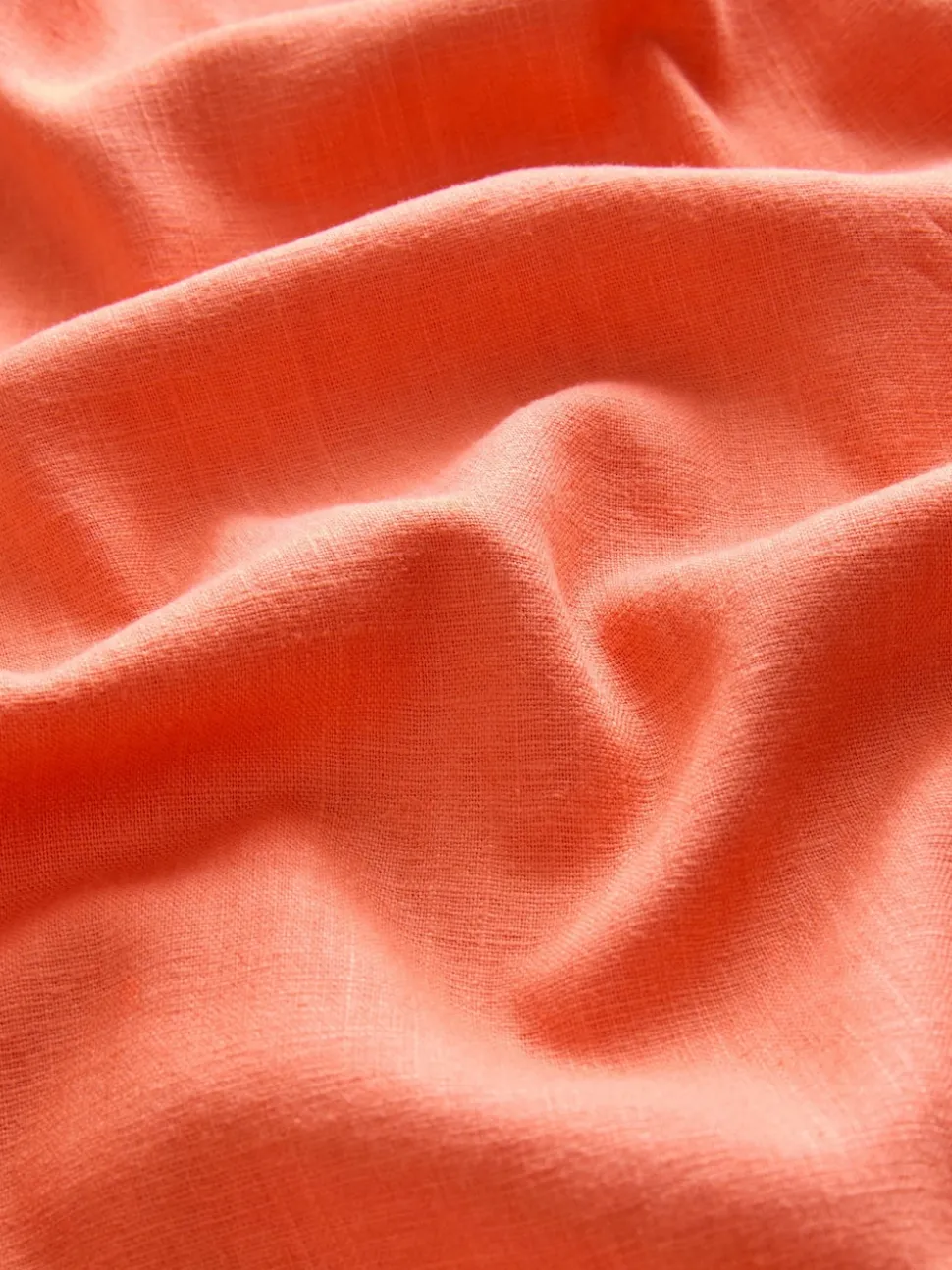 Coral Pink Smart Front Linen Blend Wide Leg Trousers