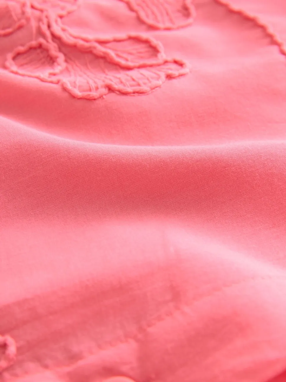 Coral Pink Textured Cornelli Cover-Up Shirt