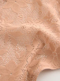 Coral Pink Thong All-Over Lace No VPL Knickers 3 Pack