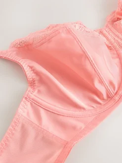 Coral/Ecru 2 Pack DD+ Non Pad Wired Full Cup Microfibre Lace Bra