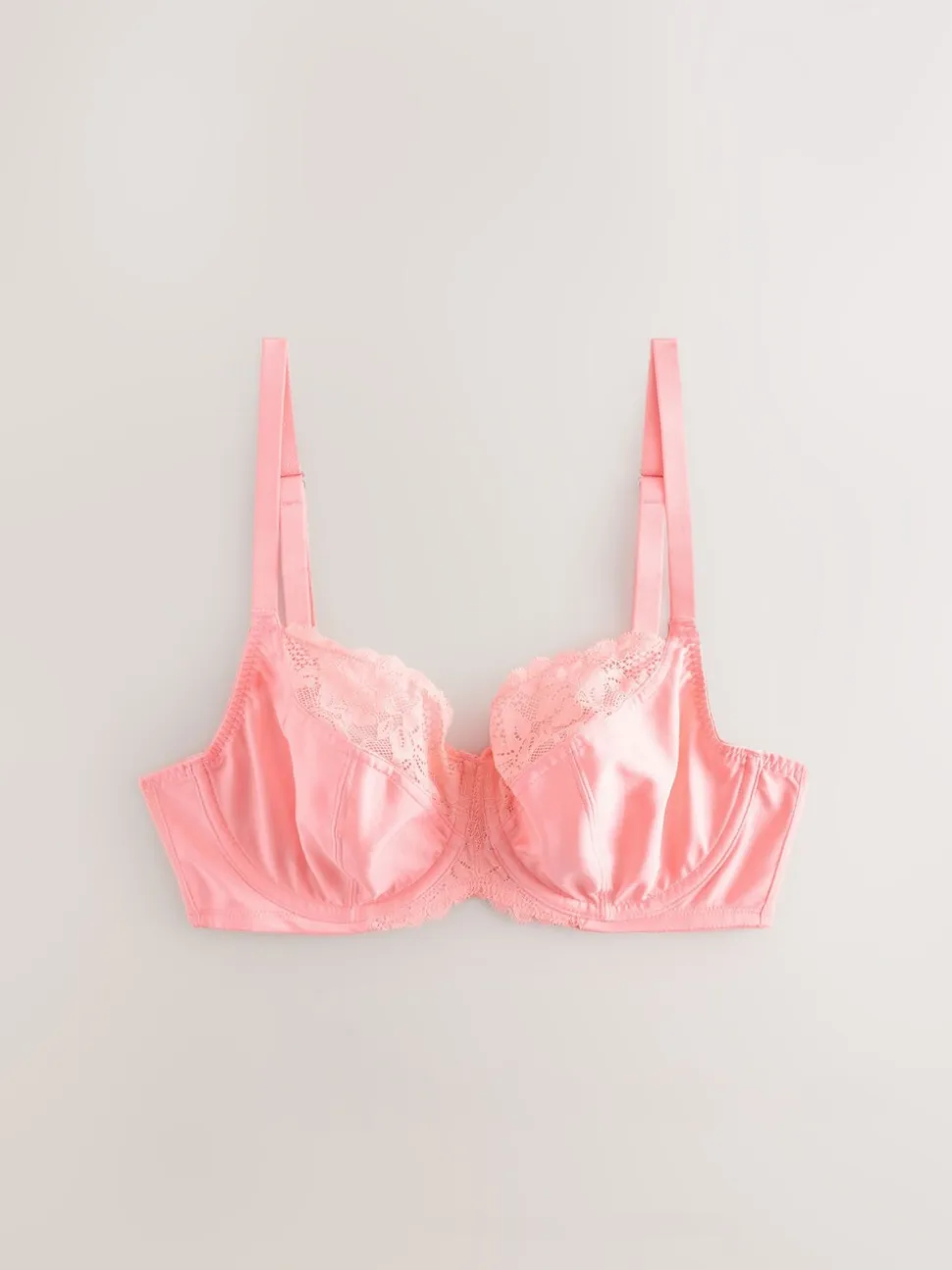 Coral/Ecru 2 Pack DD+ Non Pad Wired Full Cup Microfibre Lace Bra