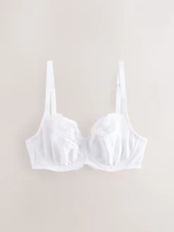 Coral/Ecru 2 Pack DD+ Non Pad Wired Full Cup Microfibre Lace Bra