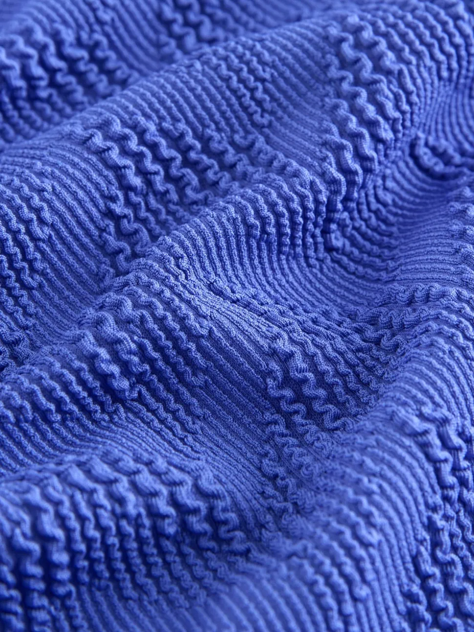 Cornflower Blue Textured Scoop Neck Tummy Control Swimsuit