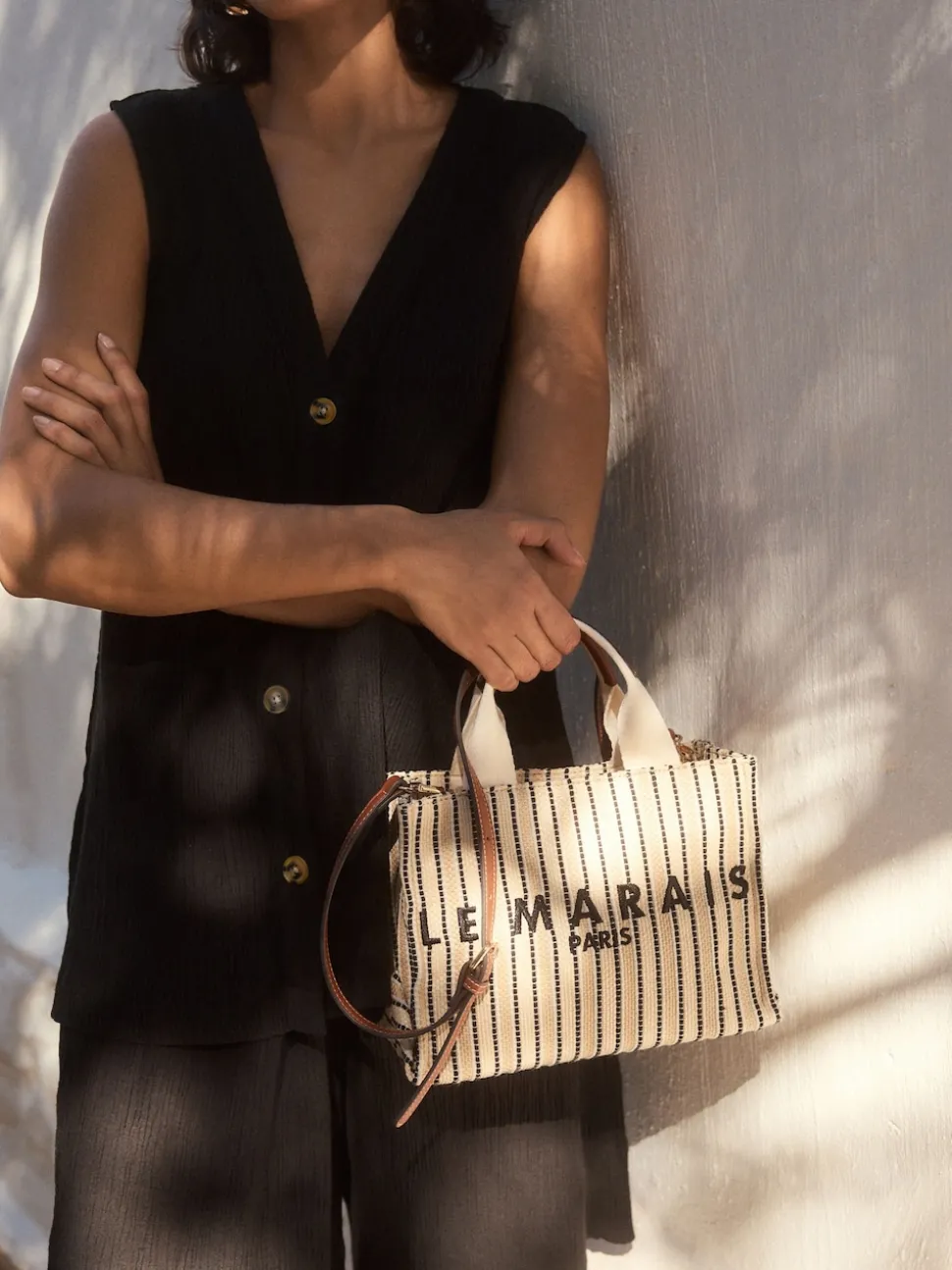 Cream Canvas Hand Held Bag