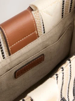 Cream Canvas Hand Held Bag