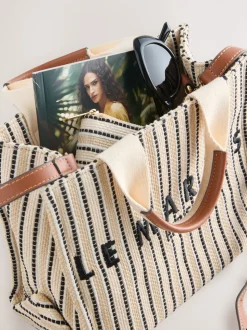 Cream Canvas Hand Held Bag