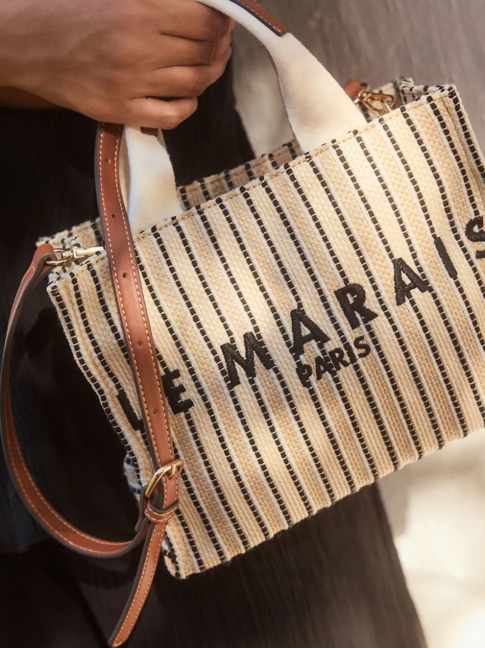 Cream Canvas Hand Held Bag