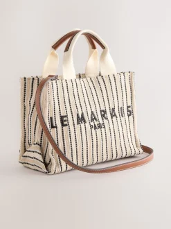 Cream Canvas Hand Held Bag