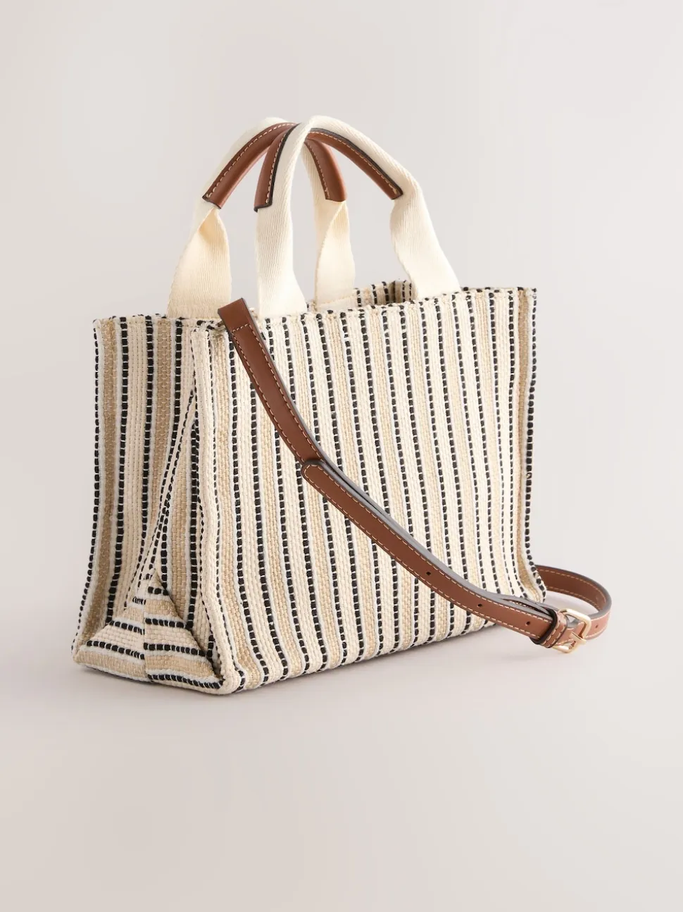 Cream Canvas Hand Held Bag