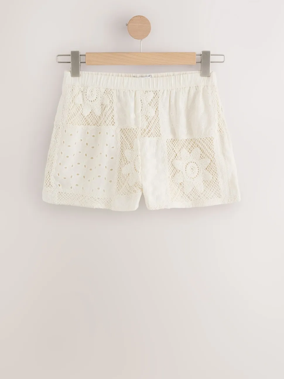 Cream Crochet Summer Shorts