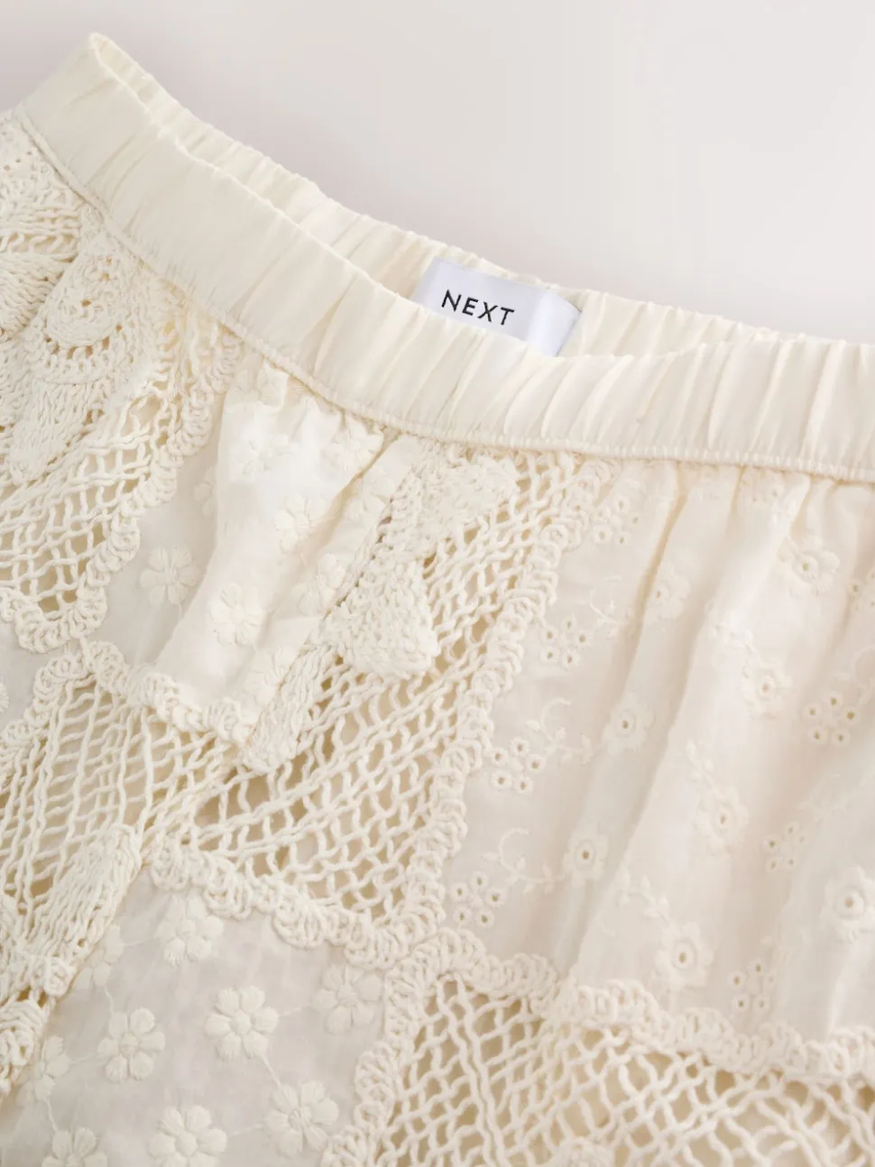 Cream Crochet Summer Shorts