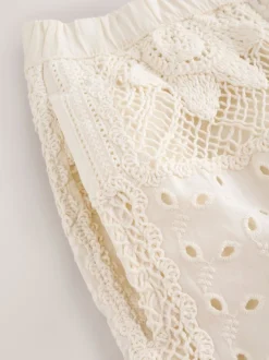 Cream Crochet Summer Shorts