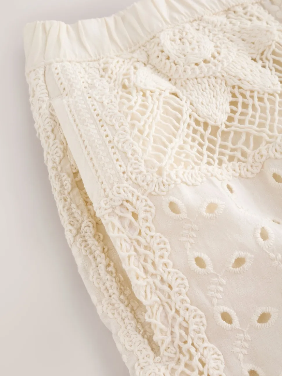 Cream Crochet Summer Shorts