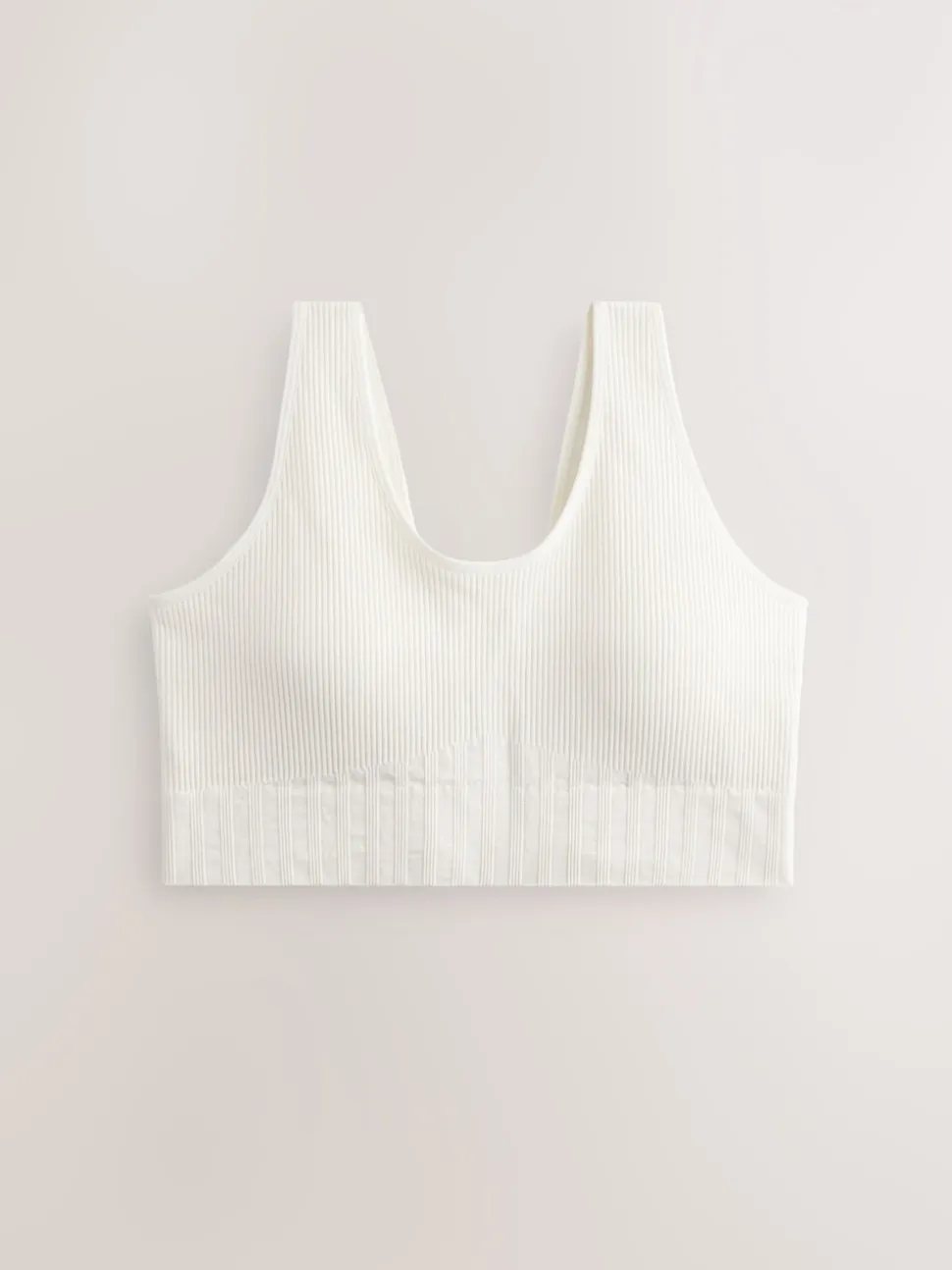 Cream DD+ Supportive Seamless Ribbed NonWired Ultimate Comfort Bra