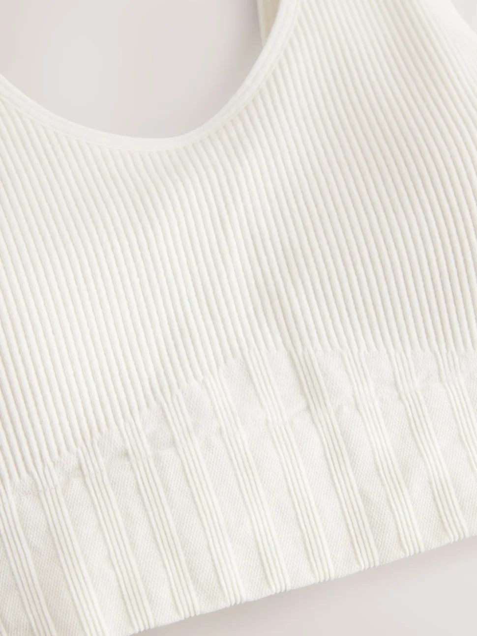 Cream DD+ Supportive Seamless Ribbed NonWired Ultimate Comfort Bra