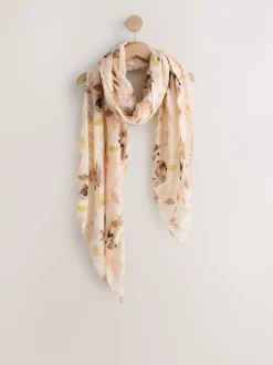 Cream Easter Bunny Print Lightweight Scarf
