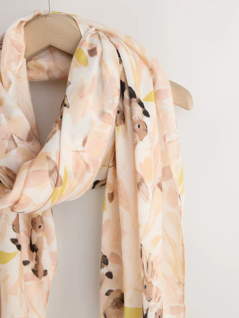Cream Easter Bunny Print Lightweight Scarf