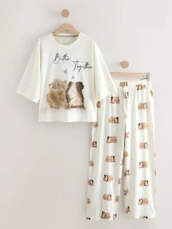 Cream Guinea Pig Jersey Short Sleeve Pyjamas