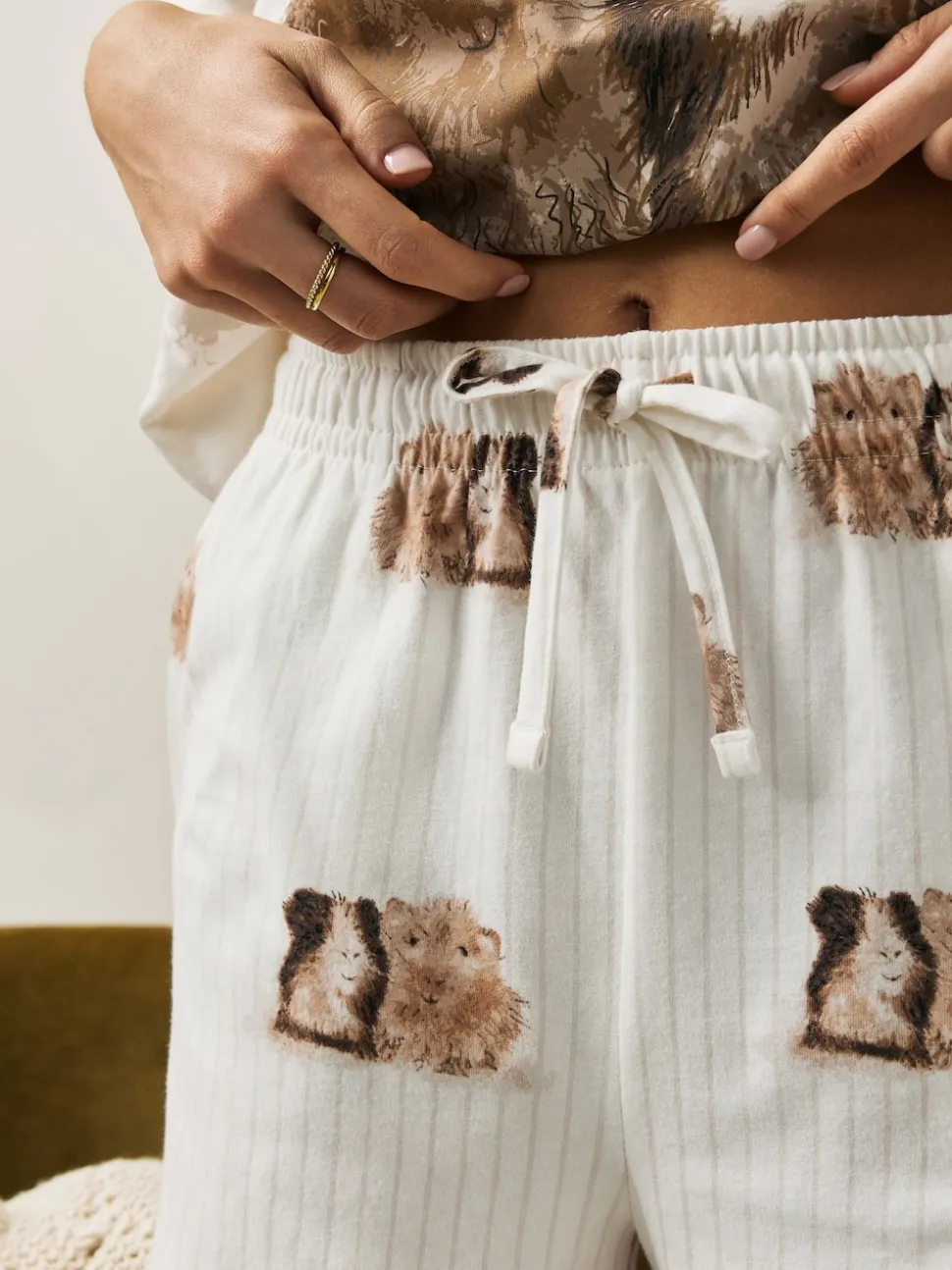 Cream Guinea Pig Short Pyjamas Set