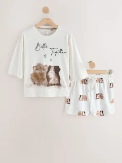 Cream Guinea Pig Short Pyjamas Set