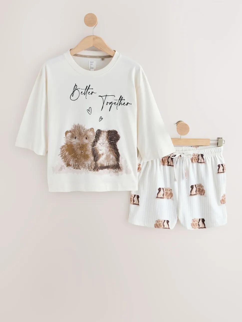 Cream Guinea Pig Short Pyjamas Set