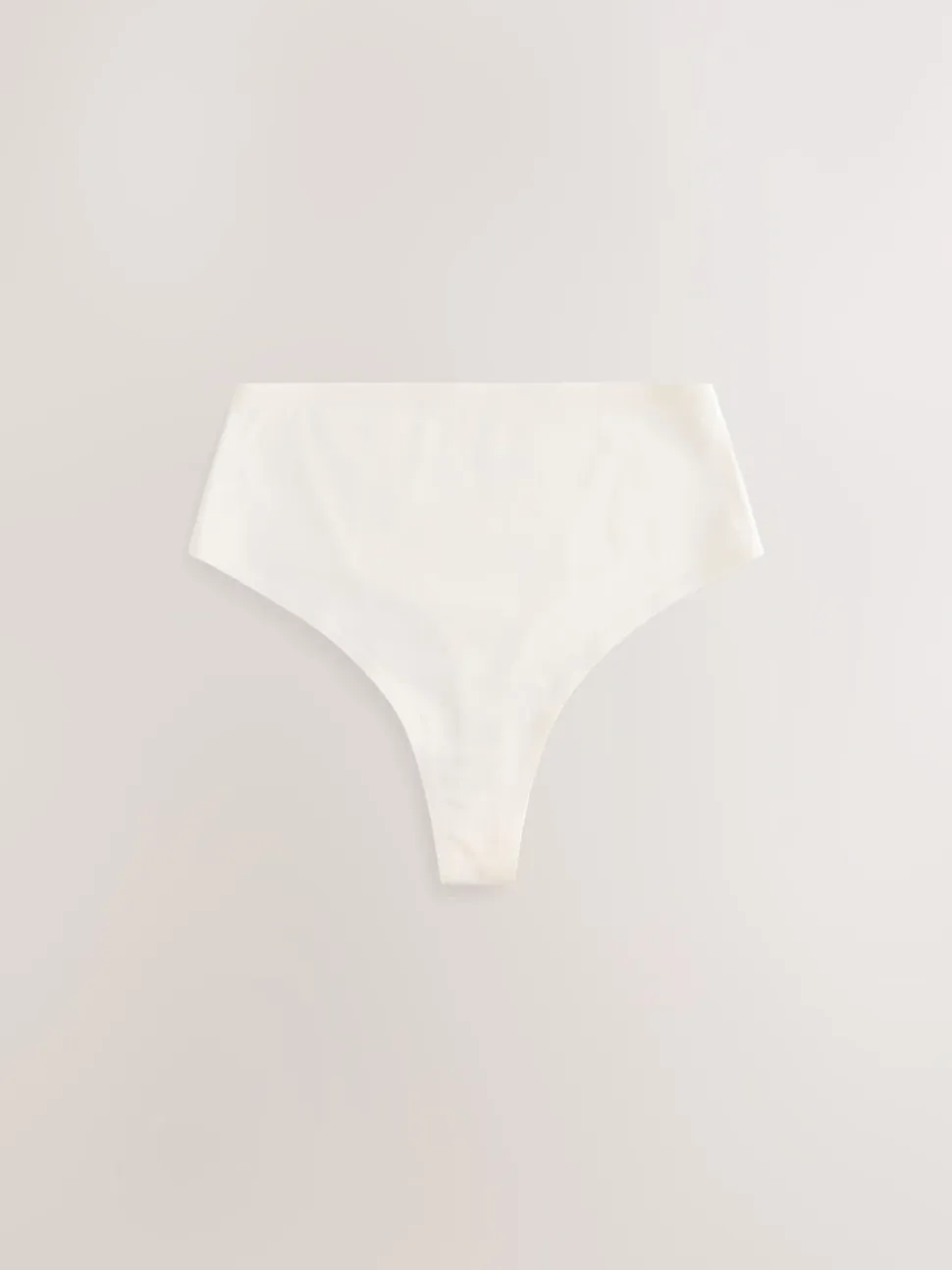 Cream High Waist Thong Shaping Tummy Control Premium Cotton Blend Knickers