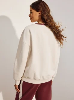 Cream Maternity Graphic Sweatshirt