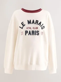 Cream Maternity Graphic Sweatshirt