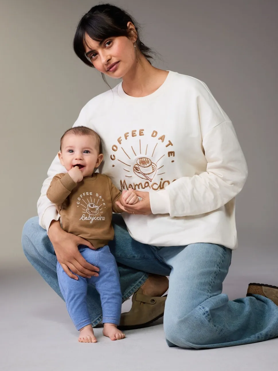 Cream Maternity Mini Me Sweatshirt Set