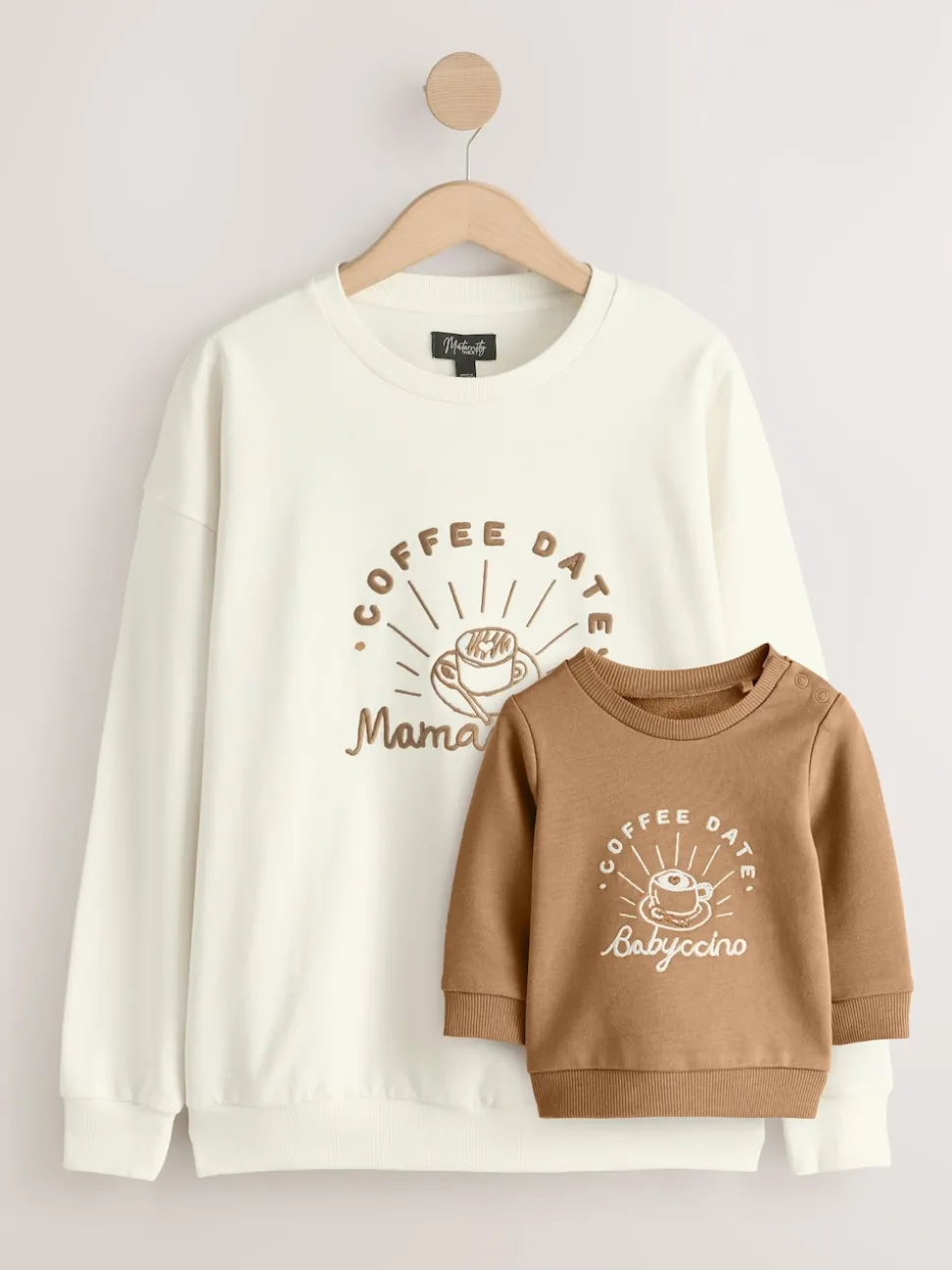 Cream Maternity Mini Me Sweatshirt Set