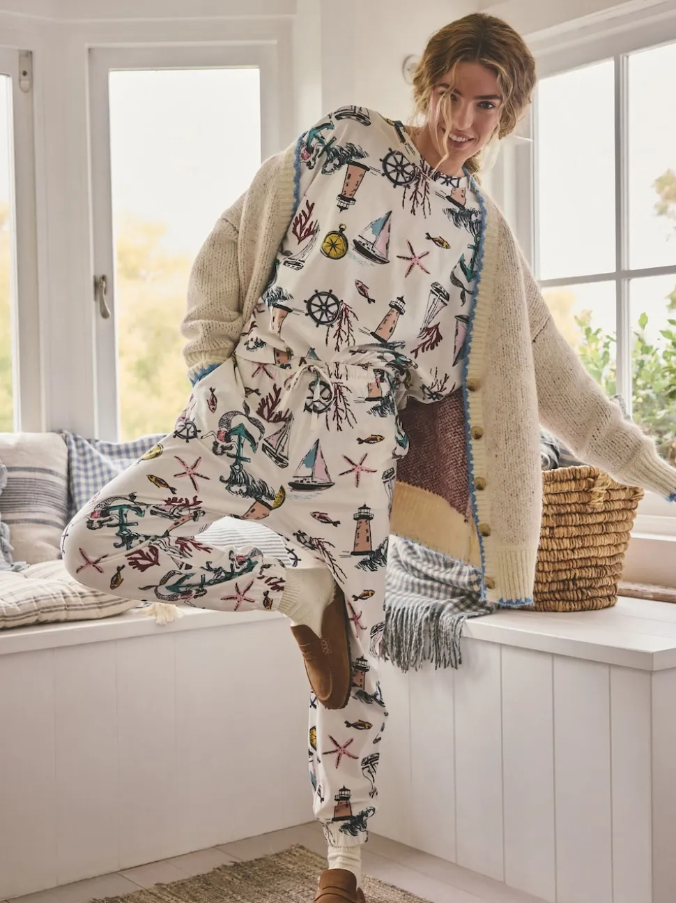 Cream Mermaid Long Sleeve Pyjamas