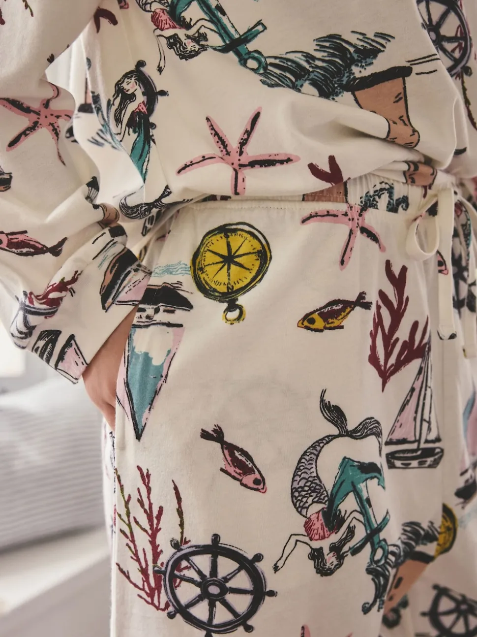 Cream Mermaid Long Sleeve Pyjamas