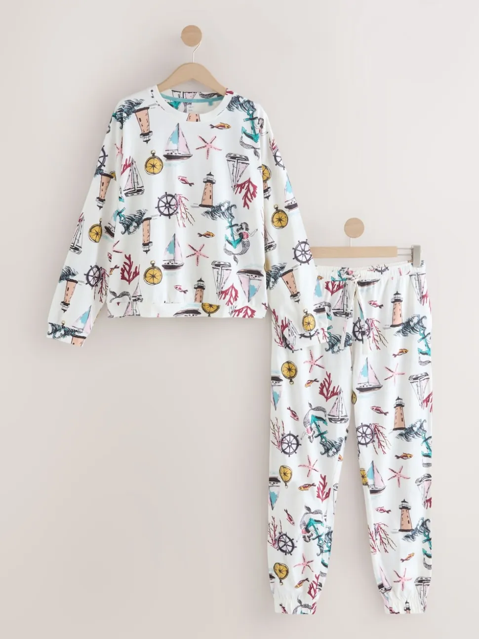 Cream Mermaid Long Sleeve Pyjamas