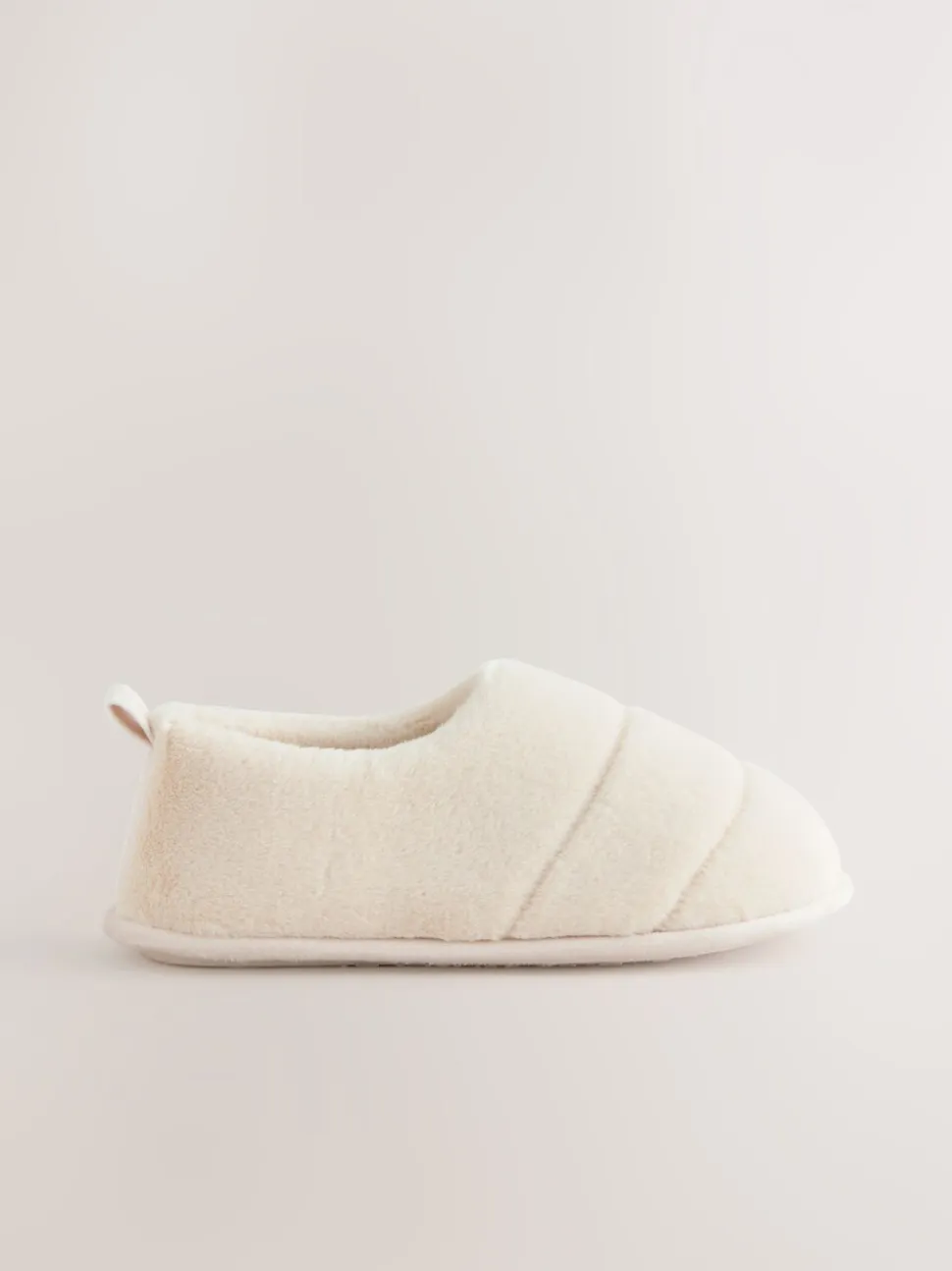 Cream Quilted Short Boot Slippers