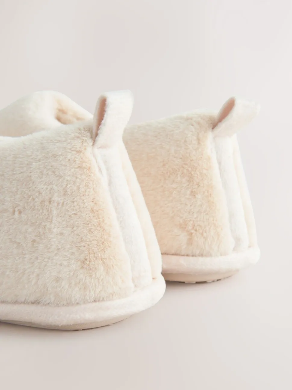 Cream Quilted Short Boot Slippers