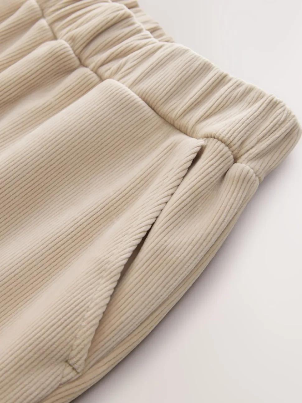 Cream Soft Feel Cord Wide Leg Trousers