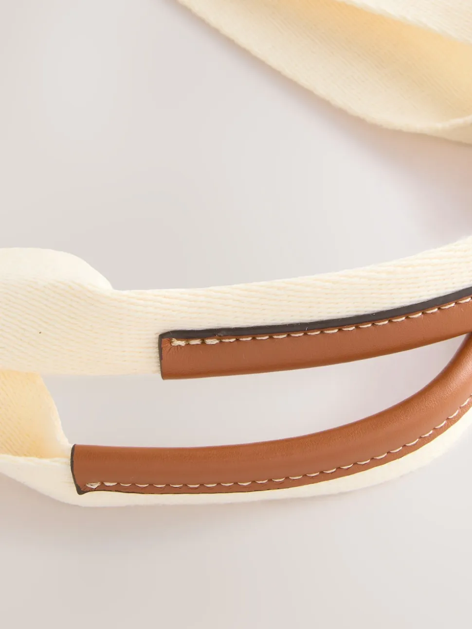 Cream Structured Canvas Shoulder Bag