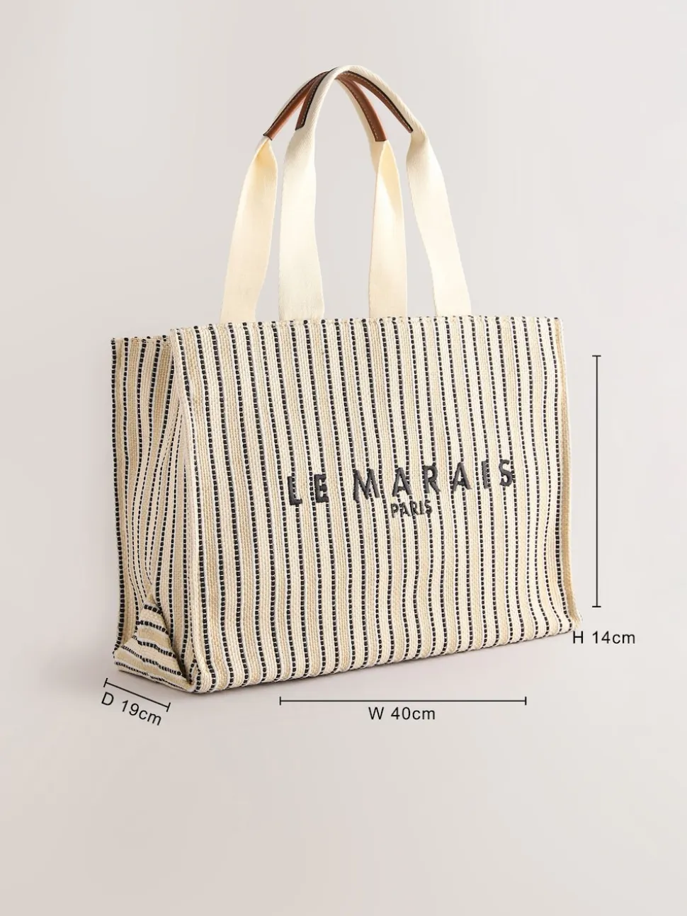 Cream Structured Canvas Shoulder Bag