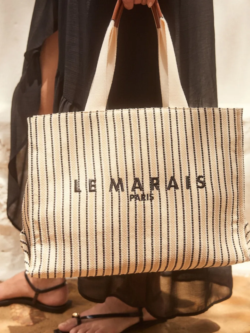 Cream Structured Canvas Shoulder Bag