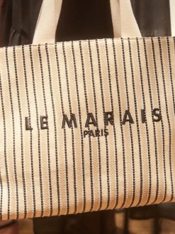 Cream Structured Canvas Shoulder Bag