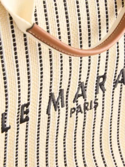 Cream Structured Canvas Shoulder Bag