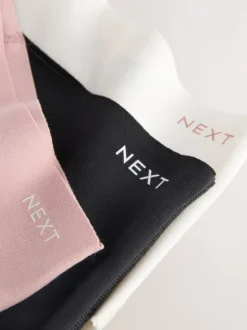 Cream/Pink/Black High Waist High Leg Cotton Rich No VPL Knickers 3 Pack