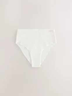 Cream/Pink/Black High Waist High Leg Cotton Rich No VPL Knickers 3 Pack