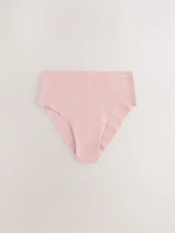 Cream/Pink/Black High Waist High Leg Cotton Rich No VPL Knickers 3 Pack
