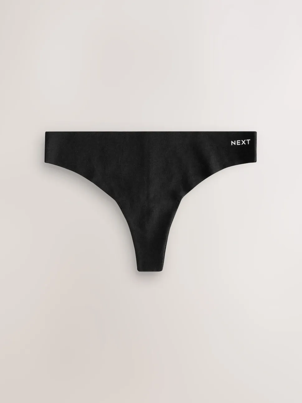 Cream/Pink/Black Thong Cotton Rich No VPL Knickers 3 Pack