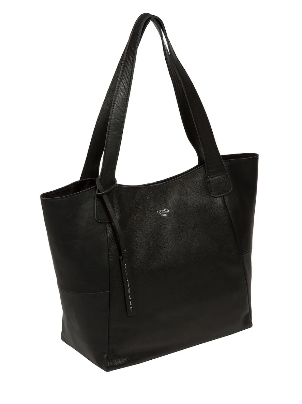 Cultured London 'Cami' Leather Black Tote Bag