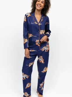 Cyberjammies Blue Tiger Print Long Sleeve Pyjamas Set