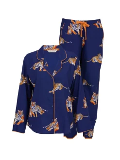 Cyberjammies Blue Tiger Print Long Sleeve Pyjamas Set