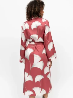 Cyberjammies Orange Big Leaf Print Long Sleeve Dressing Gown