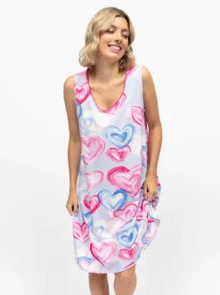 Cyberjammies Pink Heart Printed Jersey Bus Swing Nightdress